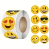 Rotolo da 500 pezzi emoticons adesive - cm. 2,5 - 8 soggetti