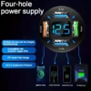 8a7dc827cc1e93003e1ad34b9f6a8093 Caricabatteria Rapido Da Auto Multifunzione A 4 Porte: Porte USB, Illuminato blu con voltimetro e tecnologia Quick Charge 3.0