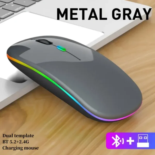 Mouse ergonomico dual wireless bluethoot e wi-fi per IPhone/Android/Tablet/Macbook/PC