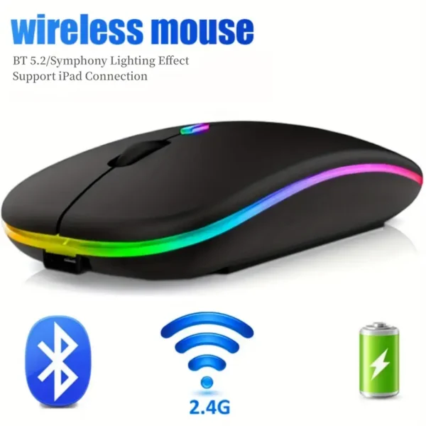 Mouse ergonomico dual wireless bluethoot e wi-fi per IPhone/Android/Tablet/Macbook/PC