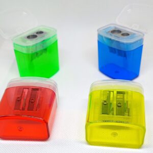 Temperamatite doppio in metallo con serbatoio colori assortiti
