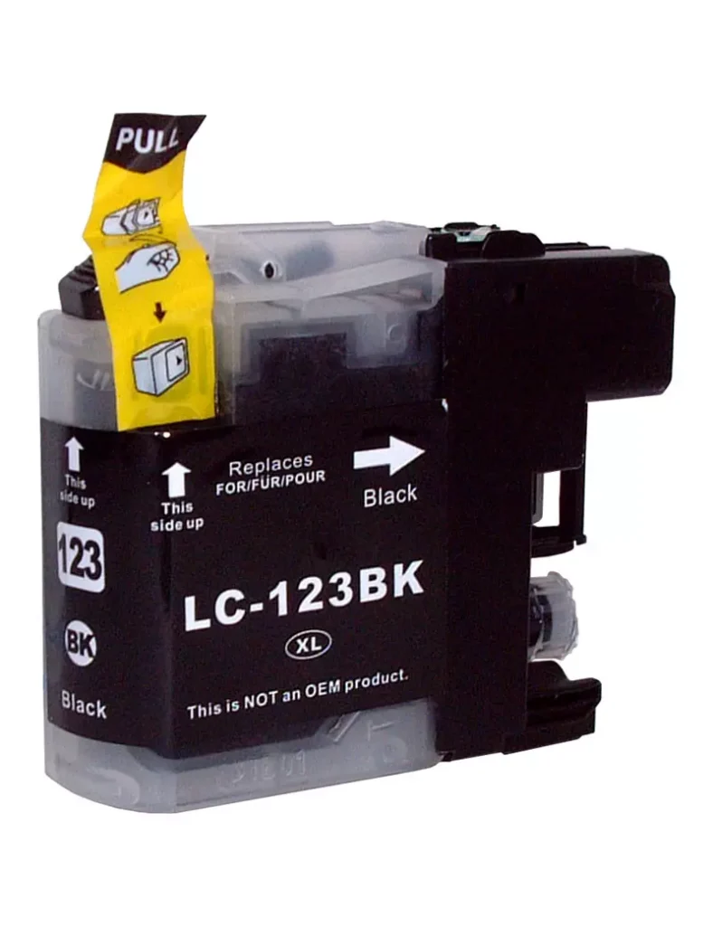 CARTUCCIA LC123 NERA COMPATIBILE PER BROTHER 20MLfor DCP-J4110W,J752DW,MFC-J4410,J4510 LC-123 CAPACITA 20ML