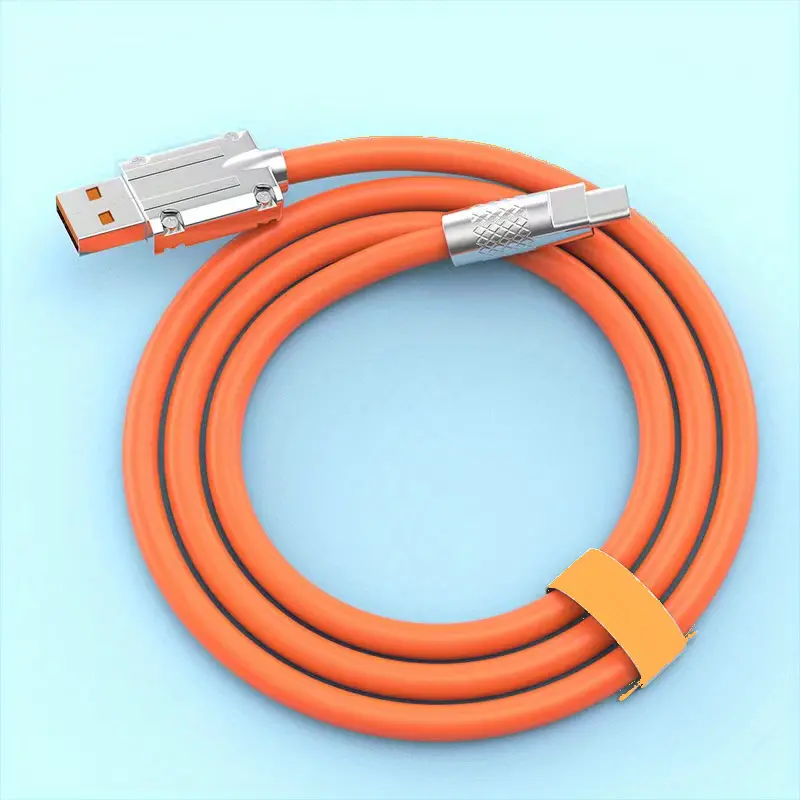 Cavo USB Con Cavo In Silicone Di Tipo C Ricarica Super Rapida Da 120 W Per Tablet Smartphone