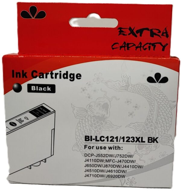 CARTUCCIA LC123 NERA COMPATIBILE PER BROTHER 20MLfor DCP-J4110W,J752DW,MFC-J4410,J4510 LC-123 CAPACITA 20ML