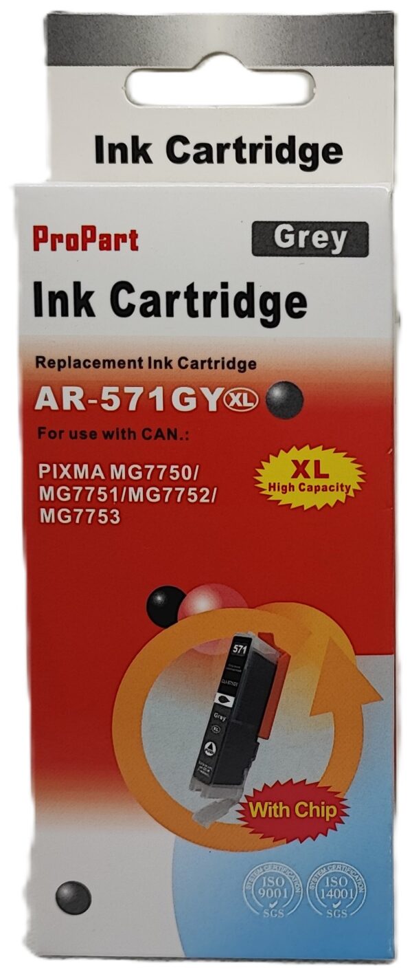 CLI-571XL Grigio CARTUCCIA CLI-571XL GRIGIA CON CHIP COMPATIBILE PER CANON PIXMA MG5700 MG6800 MG7700 571GYXL 10,8ML CON CHIP