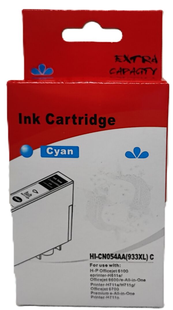 CN054AE N 933XL Ciano CARTUCCIA COMPATIBILE PER HP 933XL CIANO CON CHIP PER HP 6100 H611A 6700 6600 H711A CN054A 933C CAPACITA 16ML