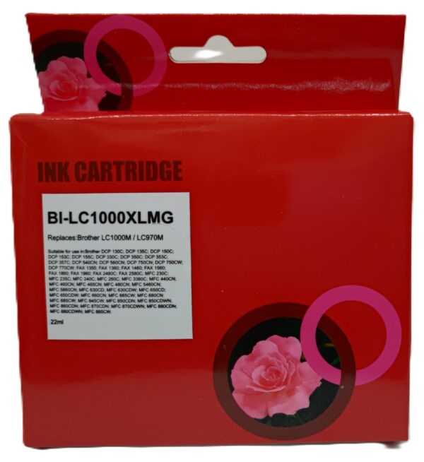 LC970 LC1000 CAPACITA CARTUCCIA LC970XL LC1000XL MAGENTA COMPATIBILE PER BROTHER LC51 LC970 LC1000