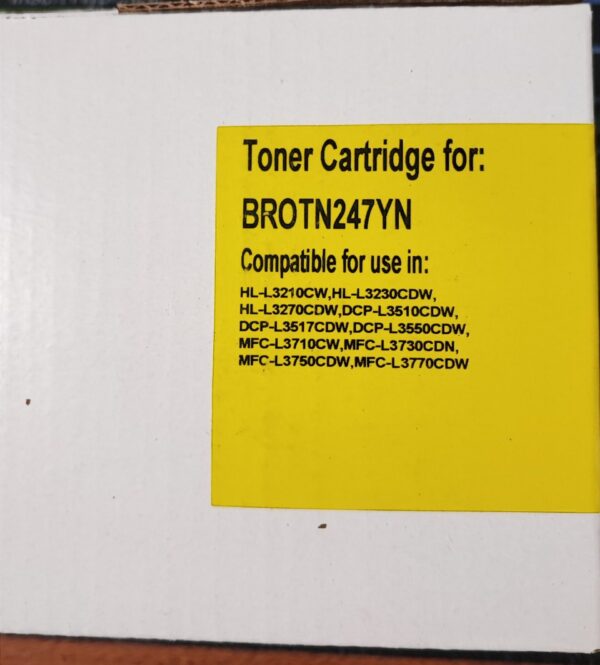 TONER TN247Y GIALLO TN243 CON CHIP COMPATIBILE BROTHER Dcp-L3500s HL-L3200s MFC-L3700s TN-247 TN-243 CAPACITA 2.300 PAGINE
