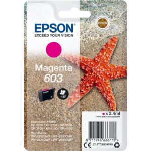 EPSON T603 MAGENTA C13T03U34010 ER XP-2100,3100,WF-2810,2830,2835 CAPACITA 130 PAGINE