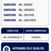 COMPATIBILITA' TONER D2850 Toner compatibile Samsung ML-D2850B/ELS – SU654A – Nero – 5.000 pagine