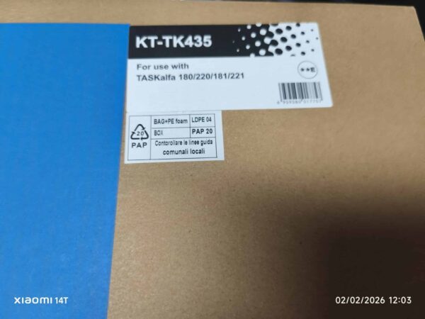 TONER TK435 TK-435 NERO COMPATIBILE PER KYOCERA Taskalfa 180,181,220,221 1T02KH0NL0 15.000 PAGINE TONER TK435 TK-435 NERO COMPATIBILE PER KYOCERA Taskalfa 180,181,220,221 1T02KH0NL0 15.000 PAGINE