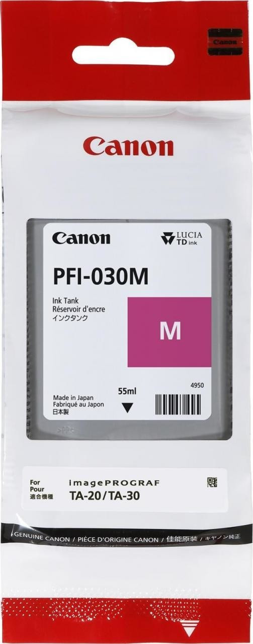 CANON PFI-030M MAGENTA 3491C001 CARTUCCIA ORIGINALE PER CANON IMAGEPROGRAF TA-20,TA-30 PFI030 CAPACITA' 55ml