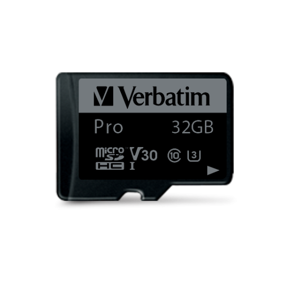 Micro Sdhc Pro U3 32GB Verbatim 47041 V30 Classe 10 UHS Speed Class 3 (U3) con adattatore fino a 90 MB/Sec