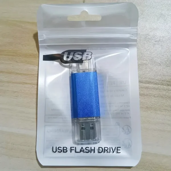 Chiavetta USB C da 100GB doppia 2-in-1 USB 2.0 doppia interfaccia, metallica, per foto per smartphone Android e tablet