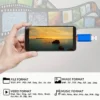 Chiavetta USB C da 100GB doppia 2-in-1 USB 2.0 doppia interfaccia, metallica, per foto per smartphone Android e tablet