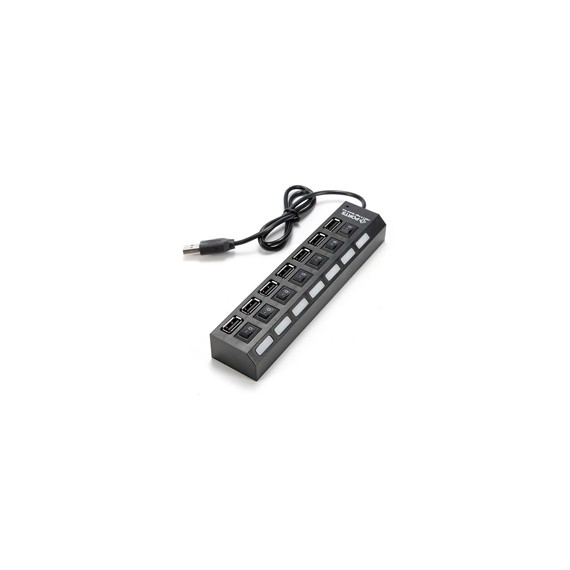 HUB TRUSTECH AC16590 A 7 PORTE USB 2.0 - CON 7 INTERRUTTORI SINGOLI E LUCE DI ACCENSIONE - CAVO 1MT