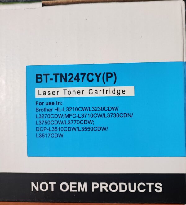 TONER TN247C CIANO TN243 CON CHIP COMPATIBILE PER BROTHER Dcp-L3500s HL-L3200s MFC-L3700s TN-247 TN-243 CAPACITA 2.300 PAGINE
