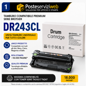 Tamburo Compatibile Premium serie Brother DR243CL (Qualità Orink) – Unità Singola Universale 🖨️🔄