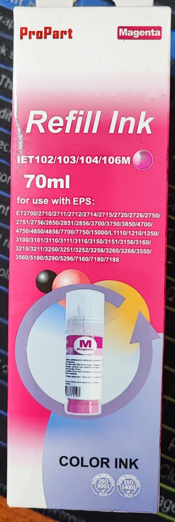 ECOTANK T104M INCHIOSTRO MAGENTA C13T00P340 COMPATIBILE PER ECOTANK ET-2710,2711,2720,2726,4700 CAPACITA 70ml