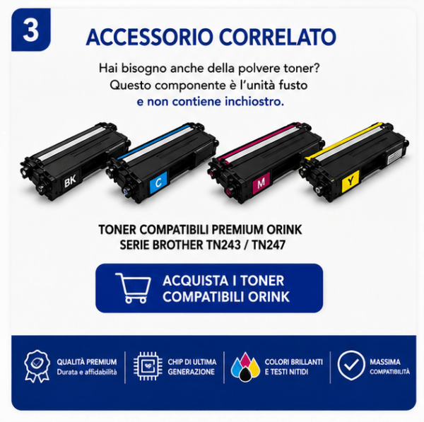 Tamburo Compatibile Premium serie Brother DR243CL (Qualità Orink) – Unità Singola Universale 🖨️🔄