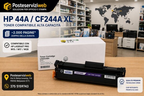 Toner Compatibile HP 44A / CF244A XL Alta Capacità (Qualità Orink) – 2.000 Pagine 🖨️🚀