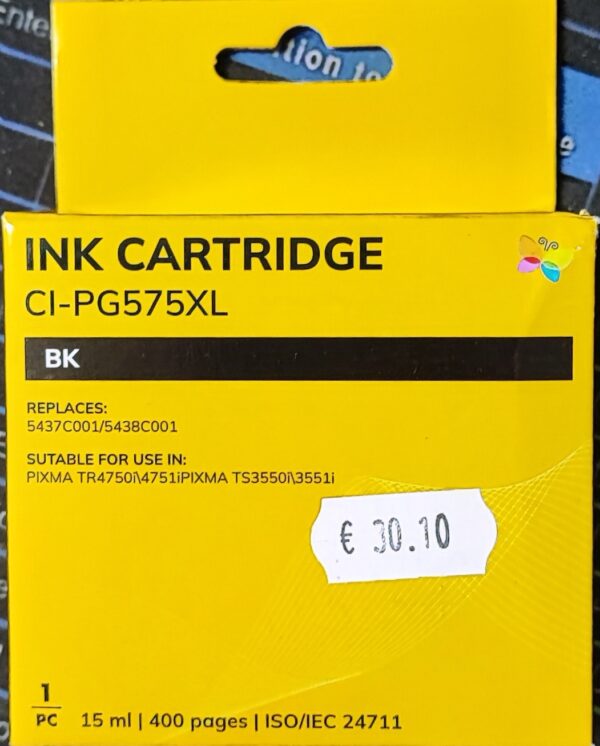 Cartuccia PG-575XL nera 5437C001/5438C001 compatibile alta capacità per Canon Pixma TS3550i,TS3551i,TR4750i PG575XL 400 pagine
