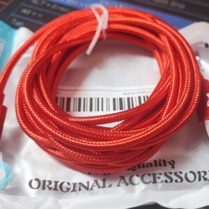 Cavo di ricarica USB-A / USB-C telato 3 Metri colore rosso