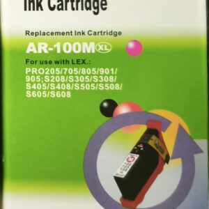 CARTUCCIA LEXMARK 100XL MAGENTA COMPATIBILE PER LEXMARK 205 705 805 905 305 405 505 605 14N1070E CAPACITA 12ML