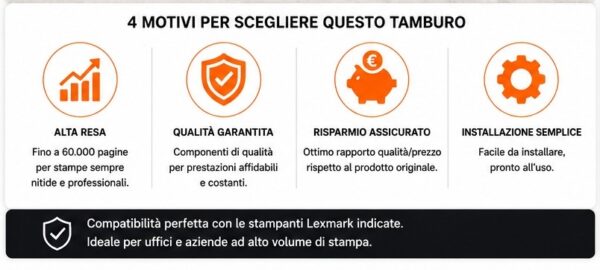 Tamburo Compatibile Lexmark 500Z (50F0Z00) Nero – Drum Unit 60.000 pagine per Lexmark MS310, MS317, MS410, MS510, MS610, MX310, MX410, MX510, MX610 Tamburo Compatibile Lexmark 500Z (50F0Z00) Nero – Drum Unit 60.000 pagine per Lexmark MS310, MS317, MS410, MS510, MS610, MX310, MX410, MX510, MX610