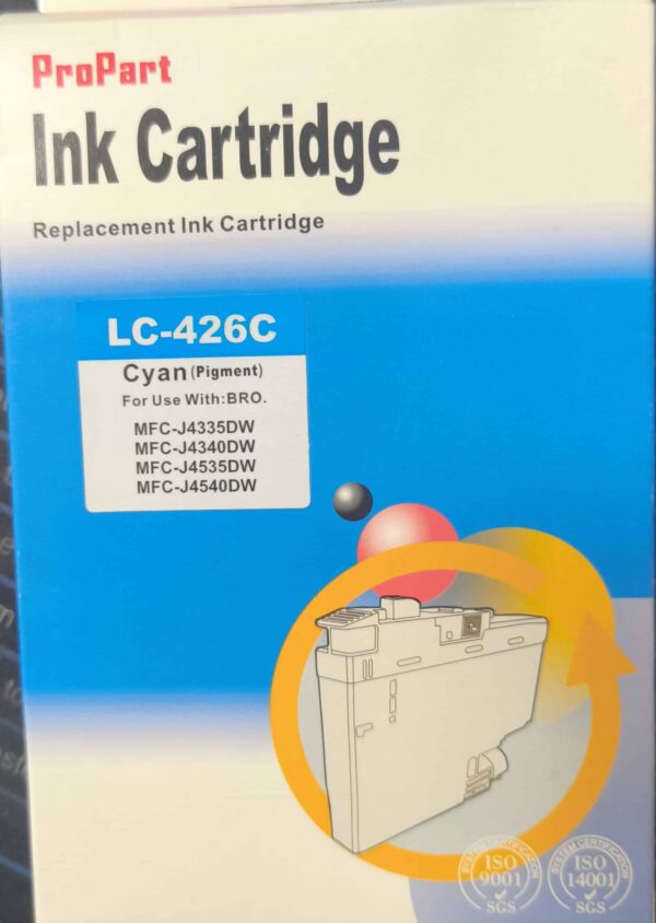 Cartuccia LC426C ciano compatibile per Brother MFC J4340DW,MFC J4540DW,MFC J4540DWXL LC-426 capacità 1.500 pagine