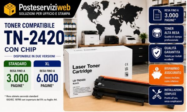 Toner Compatibile Brother TN-2420 con Chip – Standard e XL