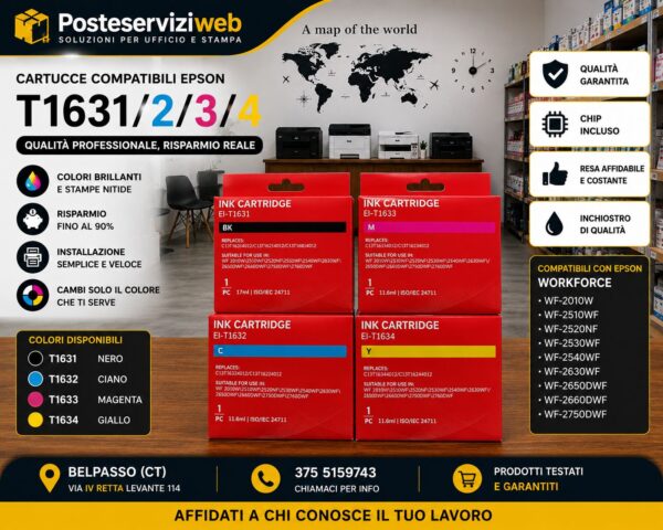 🖨️ Cartucce Compatibili Epson T1631 / T1632 / T1633 / T1634 🖨️ Cartucce Compatibili Epson T1631 / T1632 / T1633 / T1634