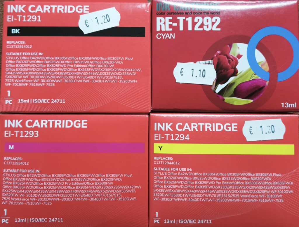 Cartucce Compatibili Epson Serie T1291-T1294 (Mela) – Alta Capacità