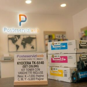 Kit Toner Kyocera TK-5140 Premium – 4 Colori con 4 Vaschette Incluse