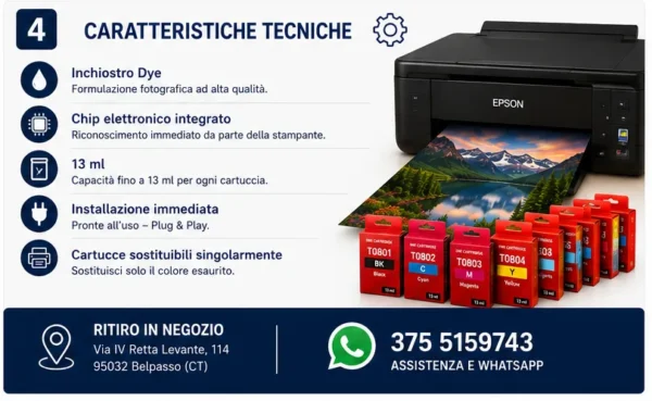 Cartucce Compatibili Epson T0801 / T0802 / T0803 / T0804 / T0805 / T0806