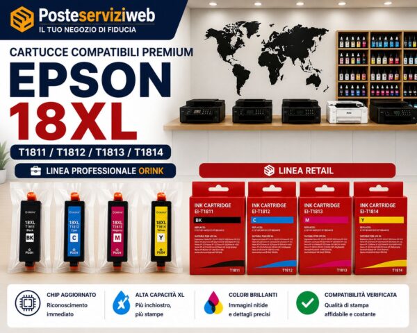 Cartucce Compatibili Epson 18XL T1811 / T1812 / T1813 / T1814 Cartucce Compatibili Epson 18XL T1811 / T1812 / T1813 / T1814