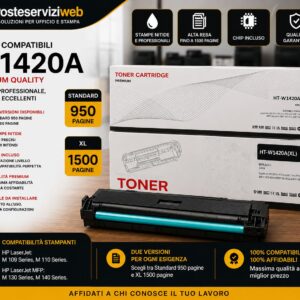 Toner Compatibile HP 142A W1420A Nero – Versione Standard o Alta Capacità XL