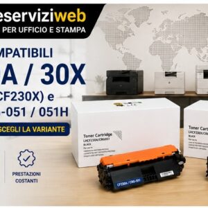 Toner Compatibile HP 30A / 30X (CF230A / CF230X) e Canon CRG-051 / 051H