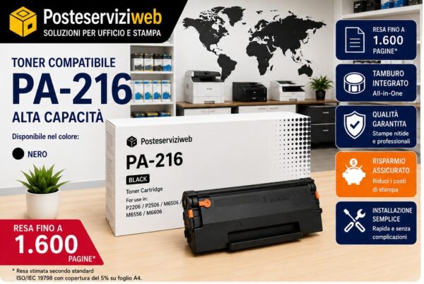 Toner Compatibile Premium Pantum PA-216 Toner Compatibile Pantum PA-216 Nero – Resa fino a 1.600 pagine