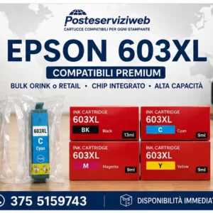 Cartucce Compatibili Epson 603XL XL Nero, Ciano, Magenta e Giallo