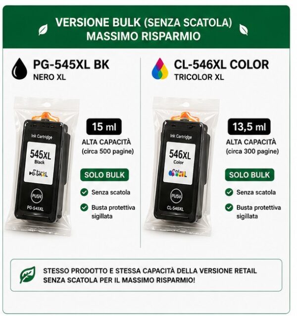 Cartucce Rigenerate Premium Canon PG-545XL / CL-546XL