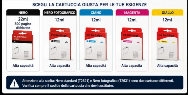Cartucce Compatibili Epson T2621 / T2631 / T2632 / T2633 / T2634 26XL