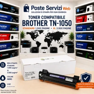 Toner Compatibile Brother TN-1050 Standard 1000 Pagine e XL 2000 Pagine