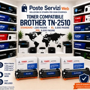 Toner Compatibile Brother TN-2510 Nero – Standard 1.200, XL 3.000 o XXL 5.000 Pagine
