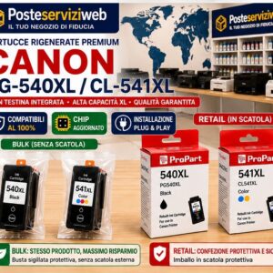 Cartucce Rigenerate Premium Canon PG-540XL / CL-541XL