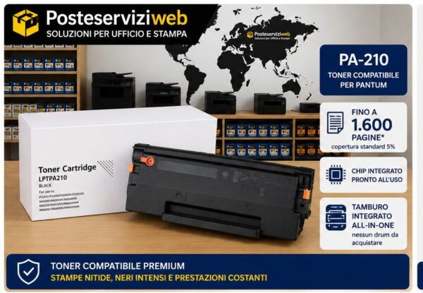 Toner Compatibile Pantum PA-210 Nero – Alta Capacità | Per Pantum P2200, P2500, M6500, M6550, M6600