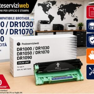 Tamburo Compatibile Brother DR1000 / DR1030 / DR1050 / DR1070 / DR1090 – Resa fino a 10.000 pagine