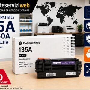 Toner Compatibile HP 135A W1350A Nero con Chip – 1.100 Pagine per HP LaserJet M207, M209, M212, MFP M234, M236