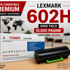 Toner compatibile Lexmark 602H 60F2H00 nero alta capacità 10.000 pagine