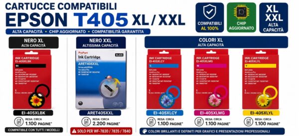 Cartucce Compatibili Epson T405XL / T405XXL Premium (Serie Valigia)